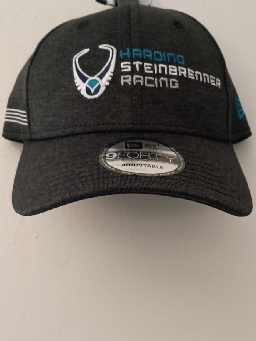 New Era 9FORTY Adjustable Racing Hat - Black and White